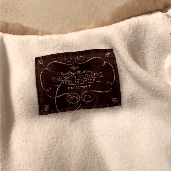 Y2K Vintage Old Navy Baby Down Vest Fur Trim - Picture 4 of 4